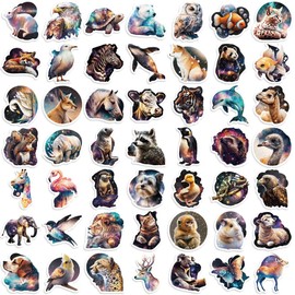 50pcs Cute Animal Stickers for Notebook Guitar Skateboards Laptops Water Bottles Bikes Luggage Computer Phone Hard Hat Car Birthday Party Decal Decoration