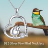 VENACOLY Kiwi Bird Necklace 925 Sterling Silver Kiwi Bird Pendant