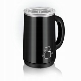 Huslog Milk Frother with Heater, 4 Milk Frothing Modes, 500W, Black