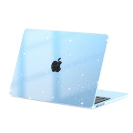 eleger Glitter Case Compatible with MacBook Air 13 inch M4 A3240 M3 A3113 M2 A2681[Matching Mac's Color], 2025 2024 2022 Release, Clear Hard Plastic Shell Cover for MacBook Air 13.6", Sky Blue
