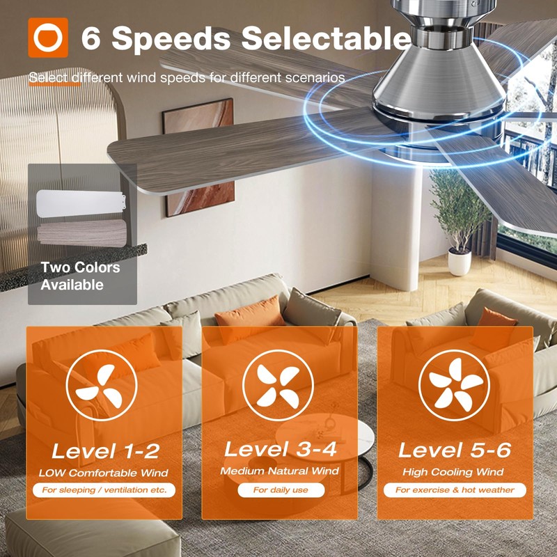 addlon Ceiling Fans with Lights, 42 Inch Low Profile Ceiling