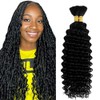 Evaxilc Deep Wave Human Hair for Braiding, Unprocessed, No Weft