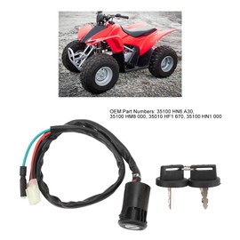 ATV Ignition Switch with Key, 35100 HN6 A30 Compatible with Honda Recon 250 TRX250 1997 to 2001, Resistant to Water and Dust, Dependable Performanc
