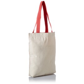 Le Jardin du Lin Bedruckte Einkaufstasche mit Roten Langen Henkeln, Wiederverwendbare, Tasche, Faltbar, ​Stofftasche, Größe: 34 x 40 Cm