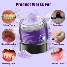 2PCS Teeth Restoration Mineral Powder, Mineral Tooth Powder, Teeth Whitening Mineral Powder, Dental Restoration Mineral Powder Effective in Strengthening Teeth and Gums for Daily Use (100g/3.52oz)