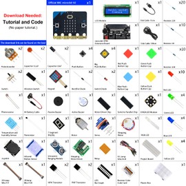 Freenove Ultimate Starter Kit for BBC micro:bit (V2 included), 316 page detailed tutorials, 225 items, 44 projects, blocks and Python code
