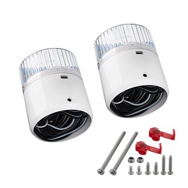 Pactrade Marine Post Guide-On LED Trailer Light Kit (Set of 2) - Amber Front/Red Rear for Night Visibility, Includes 2x 8ft Wires - Fits 2 3/8 Inch PVC Guide Posts - IP67 Waterproof for Boat Trailers