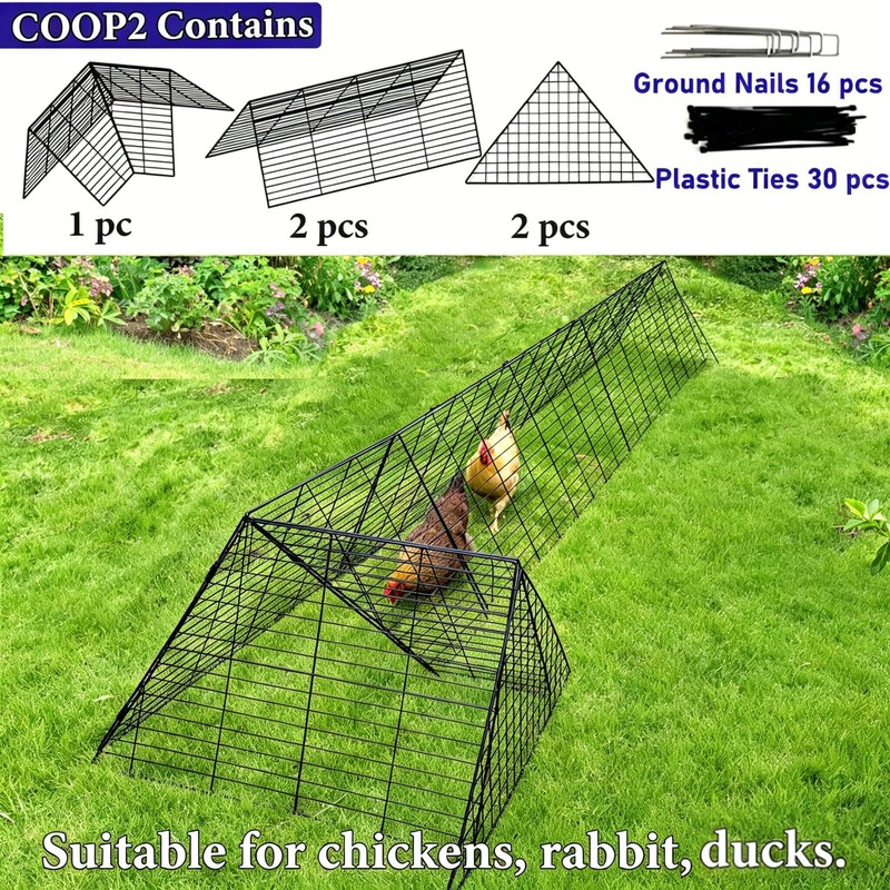 Heavy Duty Chicken Run Tunnel for Yard & Outside, Foldable