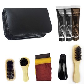 YEBGAHJ kit de 9 esmaltes de zapatos de viaje para hombres, kit de cuidado de zapatos de piel, kit compacto para lustrar zapatos de cuero, kit viaje zapatos de primera calidad, Ideal para cumpleaños