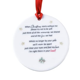 When Christmas Starts Without Me Sentimental Poem Memorial Remembrance Ceramic Bauble Ornament
