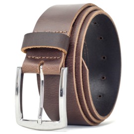 Ashford Ridge Made in England 40mm Full Grain Leather Belt with Classic Buckle - Brown Small