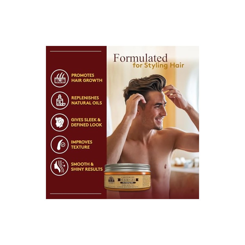 OKAY Mens castor oil hair gel