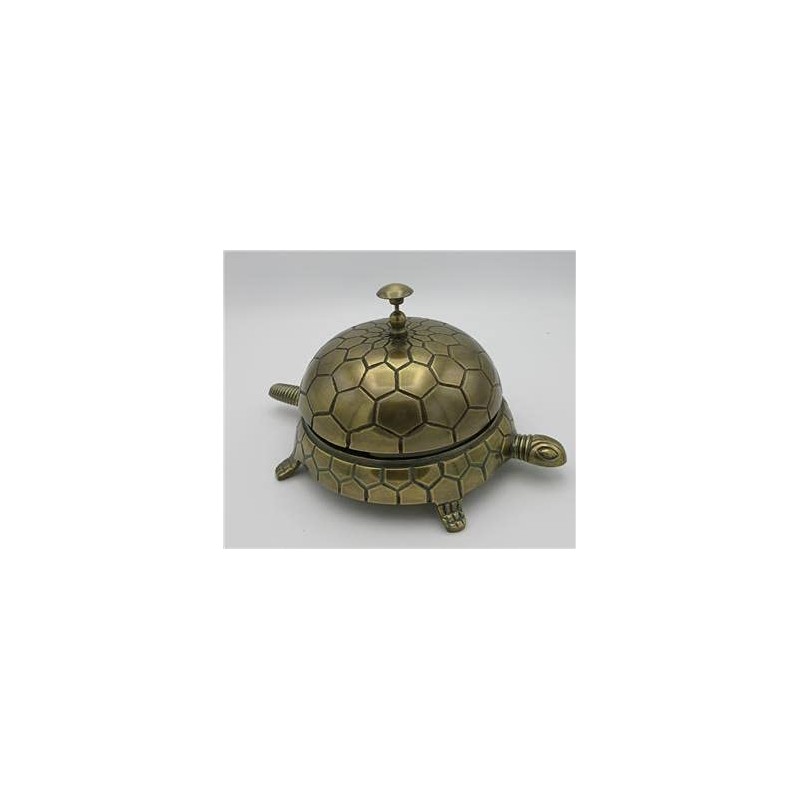 Large Tortoise Service Desk Bell - Turtle Bell in Antique