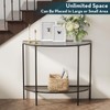 SAYGOER Glass Console Table 2 Tier Half Moon Entryway Table