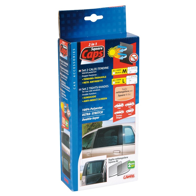 Lampa 66895 Socks Set, 2 Side Sun Shades, Rectangular, Medium