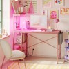Bestier Pink Gaming Desk with Power Outlets, 44 Inch Led