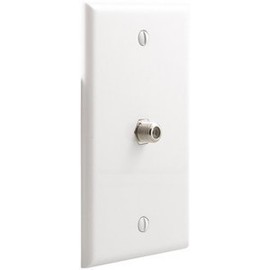 5 Pack Coaxial Rg6 F Connector Keystone Single Jack White Wall Plate Cable TV