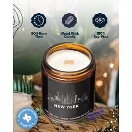 New York City Candle, House Warming Gifts for New Yorkers, Unique NYC Souvenirs & Gifts Ideas for Men and Women, Ideal NY City Themed Presents for Friends, Birthday, Christmas, Moving Away, Gift-Ready