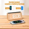 Wooden Digital Alarm Clock for Bedroom,Electric Desk Clock with USB