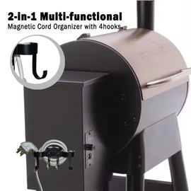 JIUSAIRUI Pellet Grill Smoker Magnetic Power Cord Organizer with Hookups，Compatible with Most Pellet Smokers, Suit for Pit Boss Accessories, Traeger Accessories（Not for stainless steel Grill ）