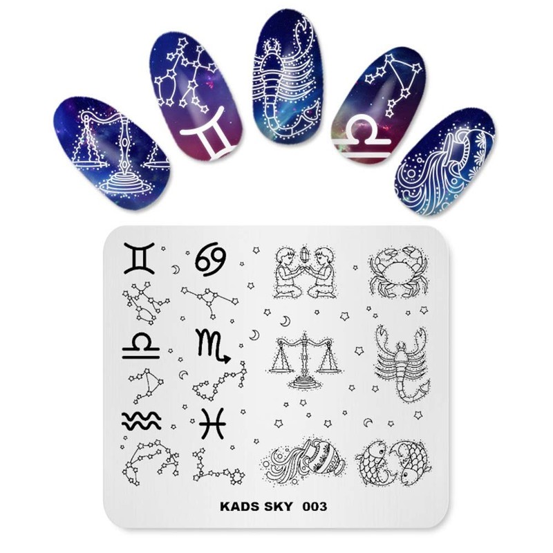 KADS Nail Stamping Stencils Nail Stamp Plates Night Sky Series