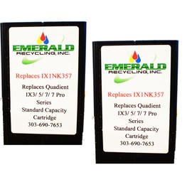 Emerald Recycling, Inc. Compatible IXINK357 (2-Pack) Quadient Neopost Ink Cartridge for The IX3, IX5, IX7 Postage Mailing Machines - Replacement Red Postage Meter Cartridge