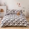 CLOTHKNOW Black White King Size Comforter Sets 3Pcs Love Bedding
