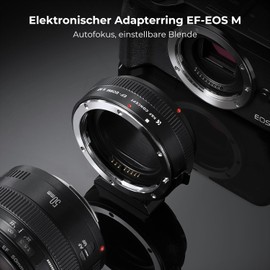 K&F Concept Canon EF/EF-S to EOS M 2nd Generation Metal with AF Car Adapter with Protective Caps