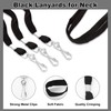 LOPYXBR Pack of 100 Lanyard Black Key Ring with Rotating