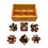 LMC Products Wooden Brain Teaser Puzzles 6 Pack - 3D
