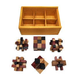 LMC Products Wooden Brain Teaser Puzzles 6 Pack - 3D Brain Teasers for Adults & Kids - Educational and Fun Gift Ideas - Mind Puzzles for Adults