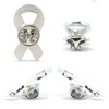 Awareness Ribbon Pin, Flat Ribbon, Badge, シルバー：心に起因する障がい