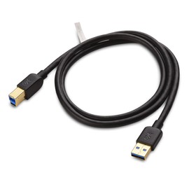Cable Matters Short USB 3.0 Cable (USB 3 Cable, USB 3.0 A to B Cable) in Black 3 ft