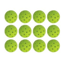 DOACT - Juego de 12 bolas de pickleball de polietileno para exteriores, 40 agujeros de 74 mm de diámetro, ligero, estable para la práctica de lanzamiento de golpes (verde)