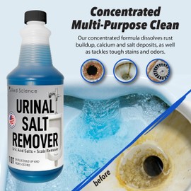 Allied Science Urinal Salt, Calcium and Mineral Scale Remover - Eliminates Urine Odor, Destroys Uric Acid Salt, Deposit Buildup