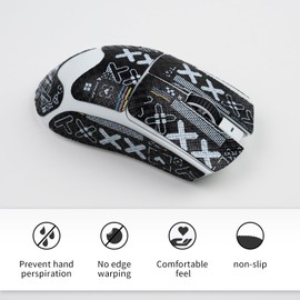 ULTRAEQUIP 2-in-1 Mouse Grip Tape Set for Viper V3 Pro, Pre-Cut Gaming Mouse Grips, Black and White Pattern, Self-Adhesive