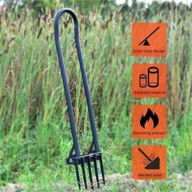 Sososhoot Deep Plowing Pitchfork Gardening Digging Fork Steel 46" Long Handled Weeder Farm