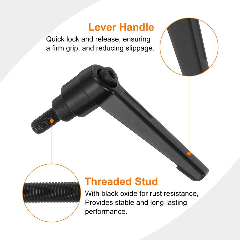 uxcell 1Pcs M6 x 12mm Adjustable Knobs Handle Male Thread