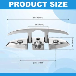 Shimeyao 4 Pack Folding Boat Cleats 5 Inch 316 Stainless Steel Cleat Flip up Boat Dock Cleats for Deck with Fasteners, Including Installation Accessories