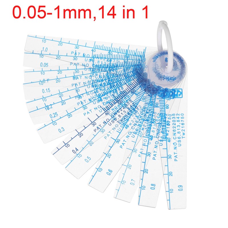 Uxcell 0.05-1mm Thickness Plastic Feeler Gauge Gap Filler Measuring Tool