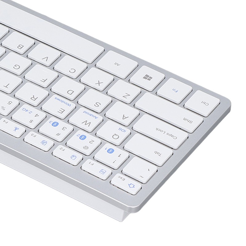 Bluetooth Keyboard Tablet PC Ultra Slim Portable 78 Keys White
