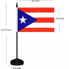 12 Pack Puerto Rico Desk Flags Set Puerto Rican Small Mini Table Office Miniature Desktop Flag Home Office Decoration