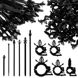Abizarch 290Pcs Car Wire Harness Routing Clip Assortment Kit 5 Different Sizes Wire Routing Clips Enduring Nylon Retainer Car Clips Replacement Parts for Most Cars Auto ZHAZHAMO(Black)