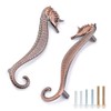 JUXYES Beach Ocean Theme Seahorse Shaped Drawer Handle Pulls, Marine