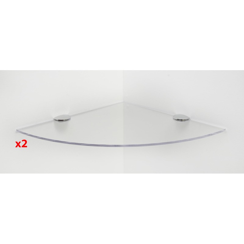 BSM Marketing SET OF 2 Wall Mounted Floating Acrylic Corner
