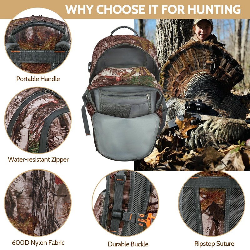NEW VIEW Hunting Backpack 30L for Kids & Youth, Camo