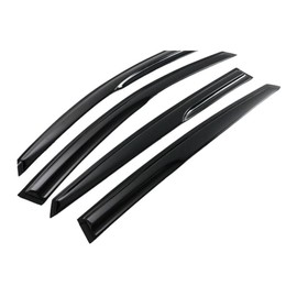 Azuresea 4pcs Sun Rain Deflector Guard Window Visors Front Rear Left Driver Right Passenger Upper Side Tape on External Mugen Style Acrylic Smoke Tinted for Kia for Optima 2011-2015