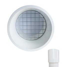 4" PVC Vent Cap with Stainless Steel Screen,0°Vent Termination Cap for Furnace Intake & Exhaust Vent Pipe,Fits Standard 4-Inch PVC Pipe Outer Diameter 4.53" ONLY,No Elbow or Coupling Required,1 Piece