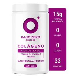 Bajo Zero Restore Colgeno Hidrolizado En Polvo 500 G Sin Sabor - Producto Original de Alta Calidad, Entrega Rápida y Segura, Garantía Incluida        