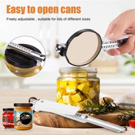 profiwoab Jar Opener Bottle Opener Stainless Steel Multifunctional Adjustable Can Opener for Effortless Arthritis Weak Hands Arthritis Hands, Elderly Child and Women
